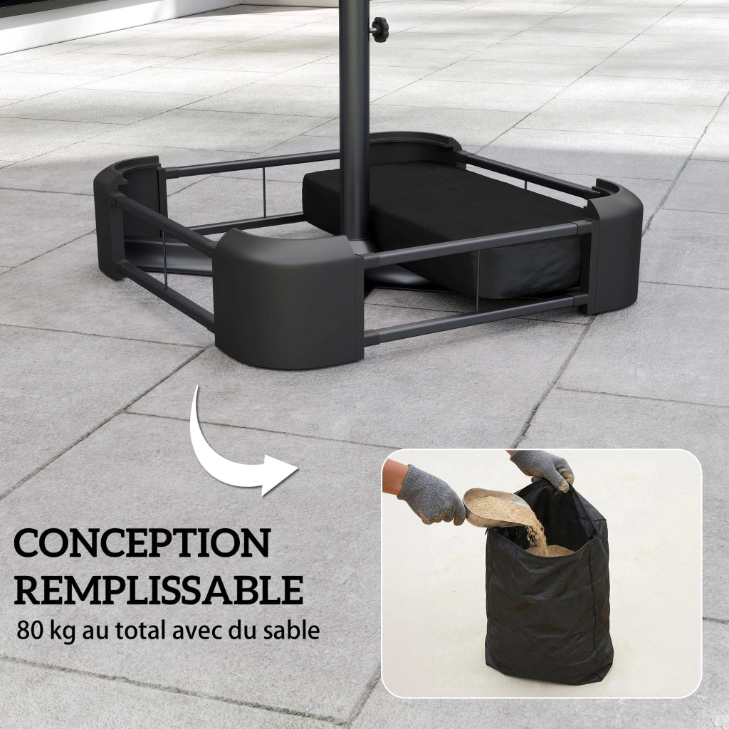 Socle per parasole con copertura ¨C zephmum ¨C 78x78x40 cm nero