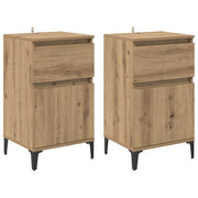 Set di 2 Comodini | Armadio da Notte | Mobiletto da notte Rovere artigianale 40 x 35 x 70 cm