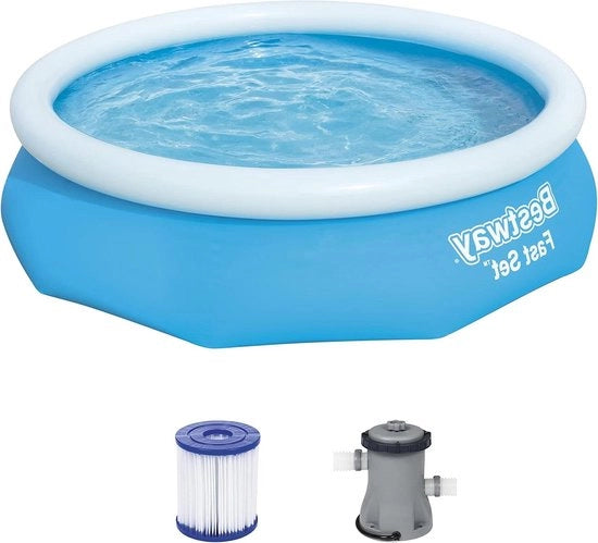 Set di costruzione piscina con pompa filtro Fast Set Ø 305 x 76 cm - Blu rotondo