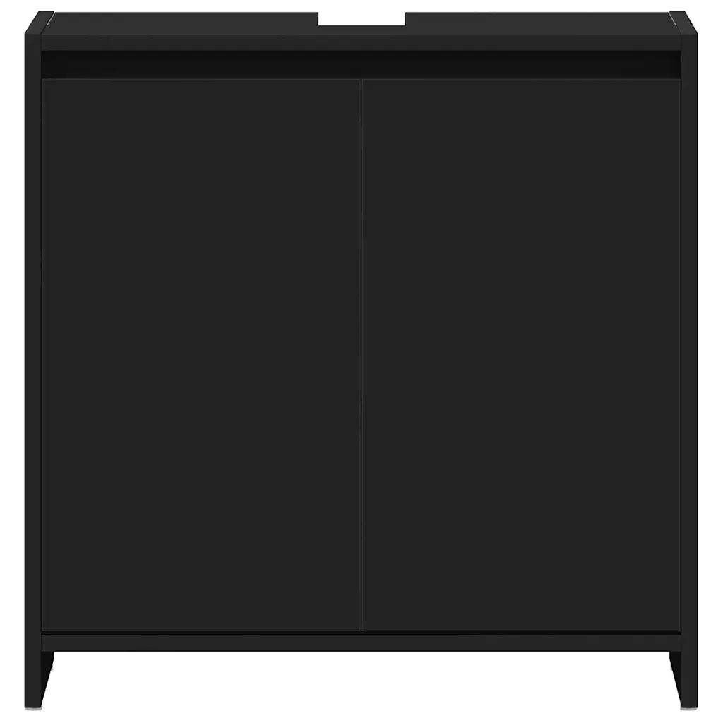 Mobile da Bagno Nero 60x33x61 cm in Legno Multistrato 802643