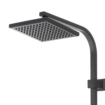 Colonna doccia regolabile H 93 in acciaio nero opaco soffione 19x19