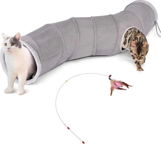 Tunnel per gatti con pallone e teaser per gatti - tunnel per gatti e conigli robusto - non riflettente