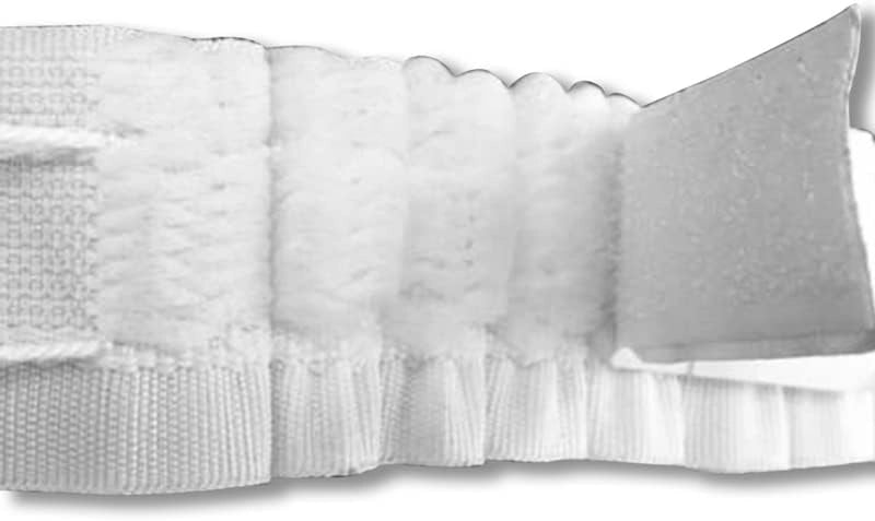 Fettuccia Arricciatenda Velcrata per Tende Mantovane - Nastro Colore Bianco - Vendita al Metro lineare (FET-043 Altezza 6CM)