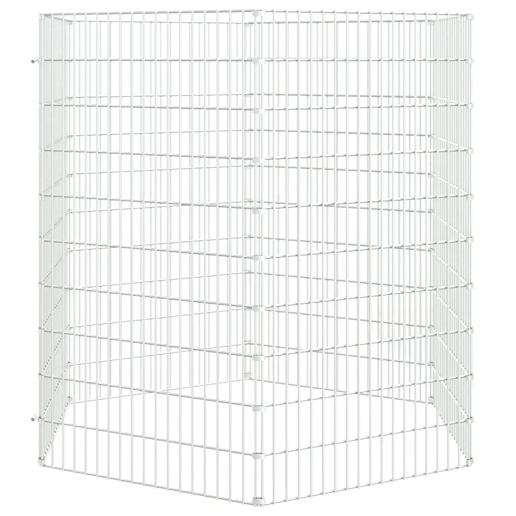 Conigliera con 6 Pannelli 54x100 cm Ferro Zincato