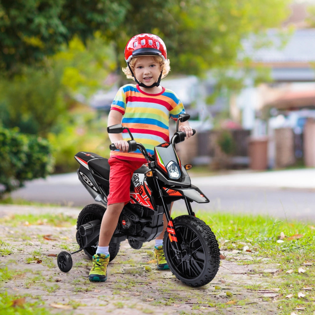 Moto Elettrica per Bambini 12V ¨C zephmum ¨C Rosso con Ruote Laterali