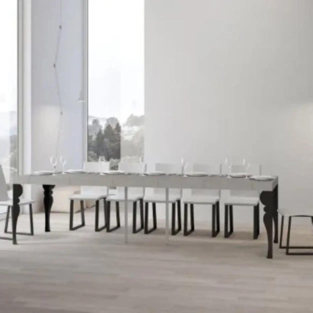 Consolle allungabile 90x40/300 cm Paxon Premium cashmere gambe antracite