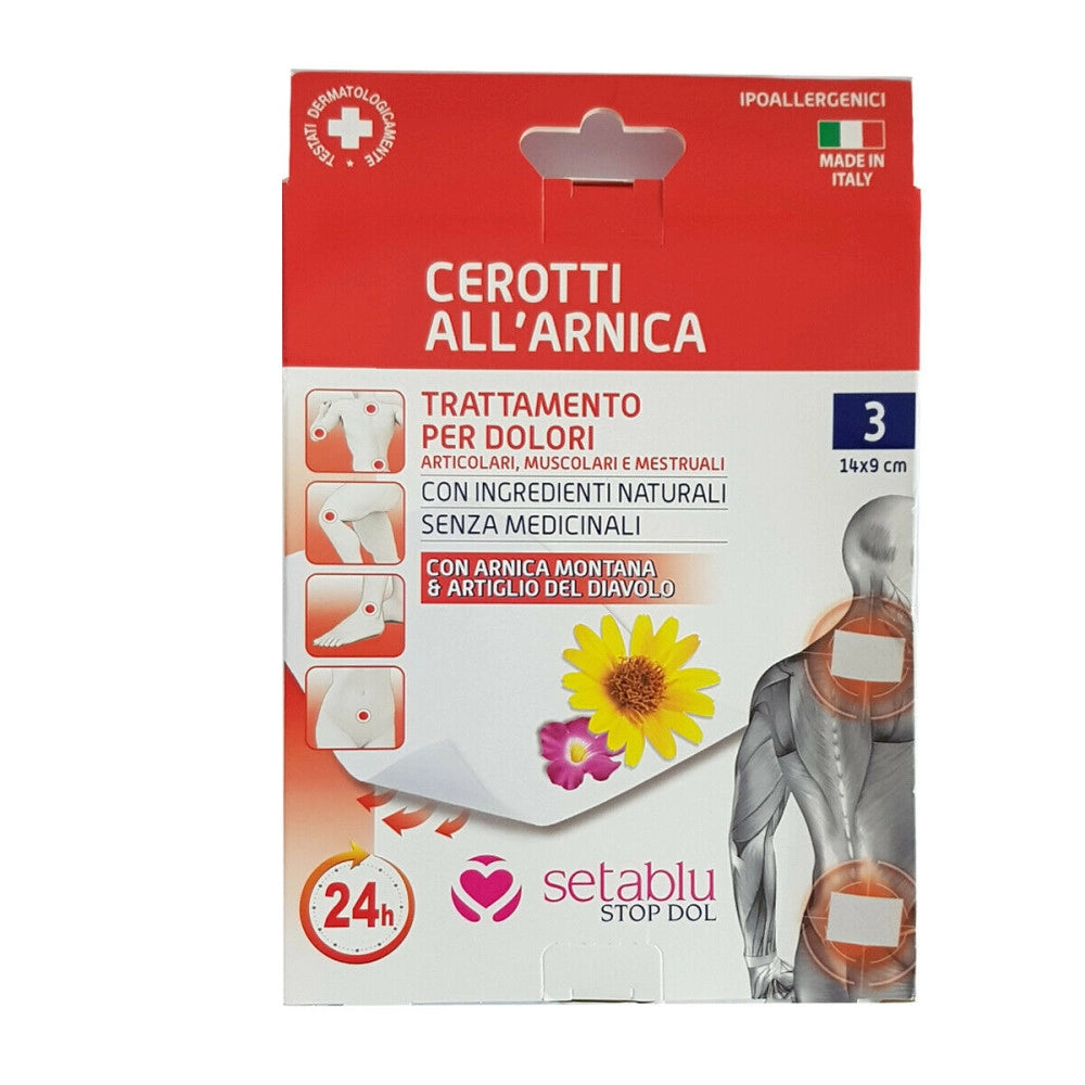 Trade Shop - Cerotti Lenitivi Trattamento Dolori Arnica Salice Artigli Del Diavolo 14x9cm -