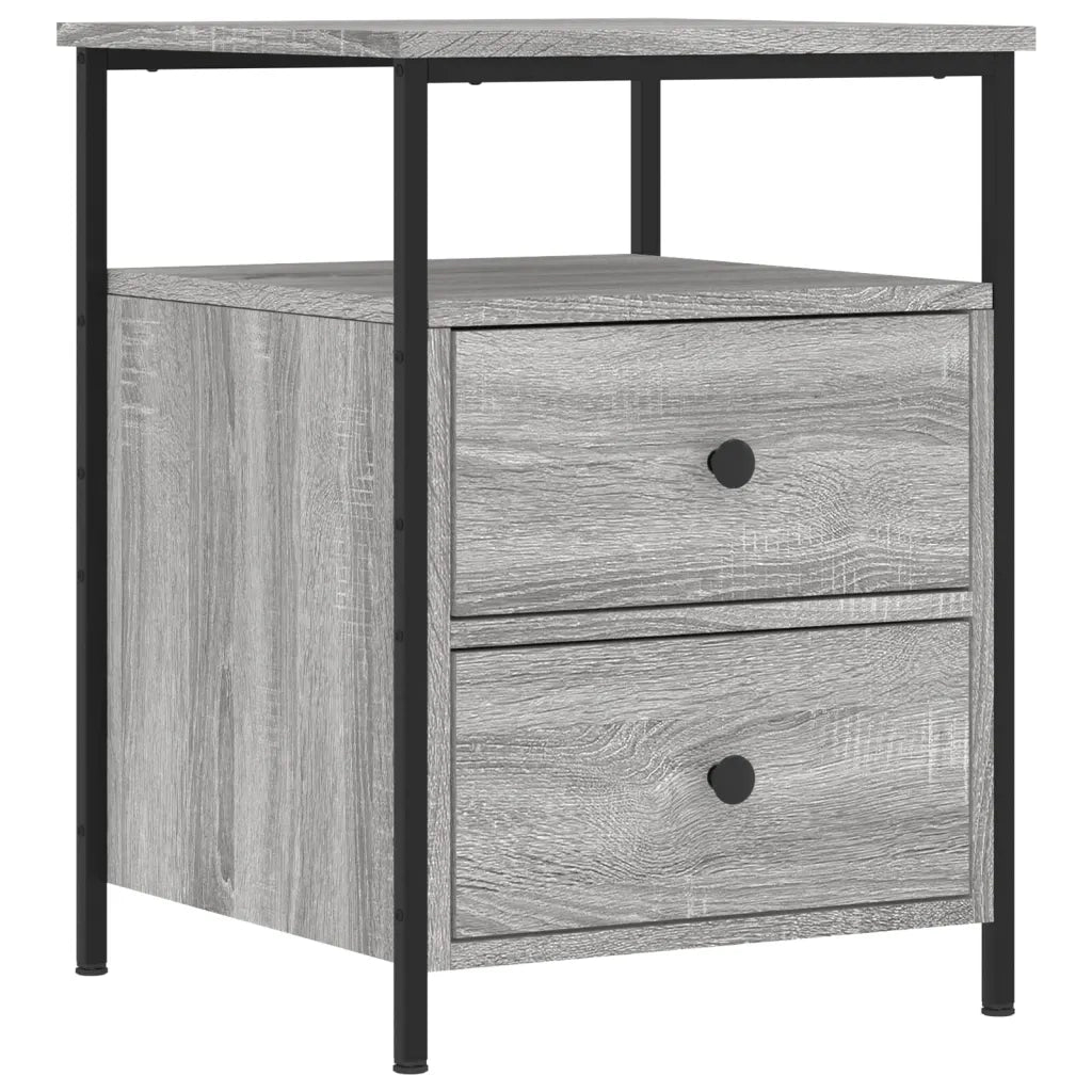 Set di 2 Comodini | Armadio da Notte | Mobiletto da notte Grigio Sonoma 44x45x60 cm in Legno Multistrato
