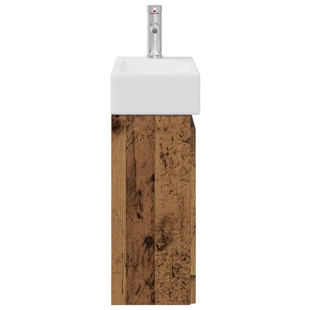 Mobile bagno con rubinetto Legno antico 45,5 x 22,5 x 84 cm 889519