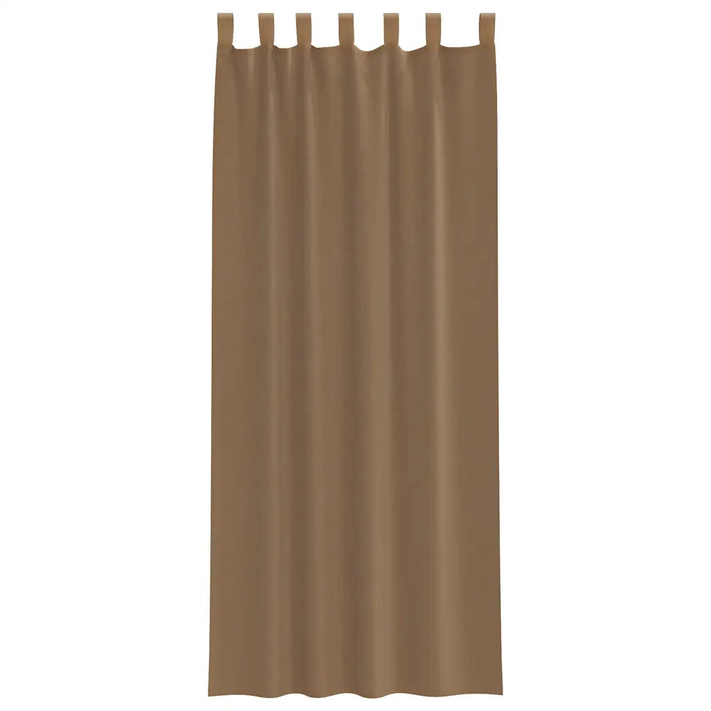 Tende in Voile con Passanti 2 pz Marrone Chiaro 140x260 cm 4102315