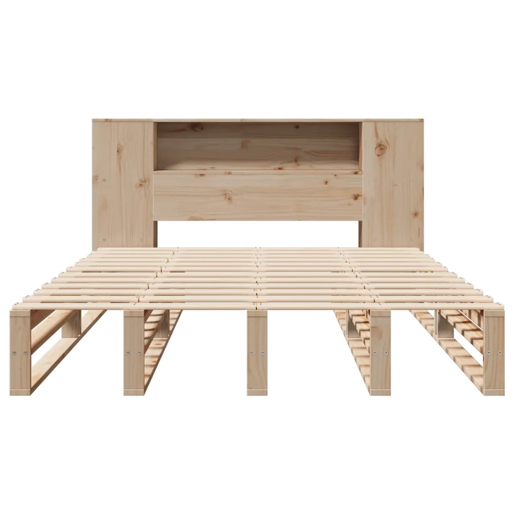 Letto Libreria senza Materasso 140x200 cm in Legno Massello 3323875