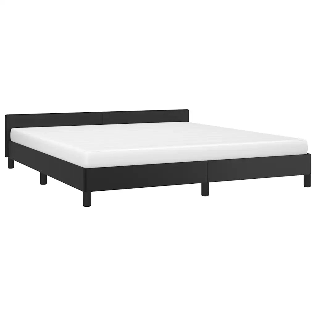 Giroletto con Testiera senza Materasso-Struttura Letto Nero 180x200 cm