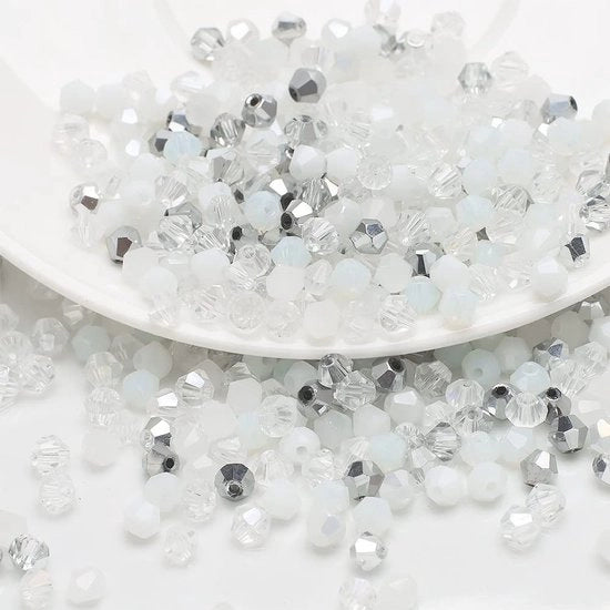 400 pezzi di perle di vetro - perline colorate - ideali per il fai da te stesso - 4 mm - perline per la lavorazione mista - perfette per gioielli - diverse colorazioni