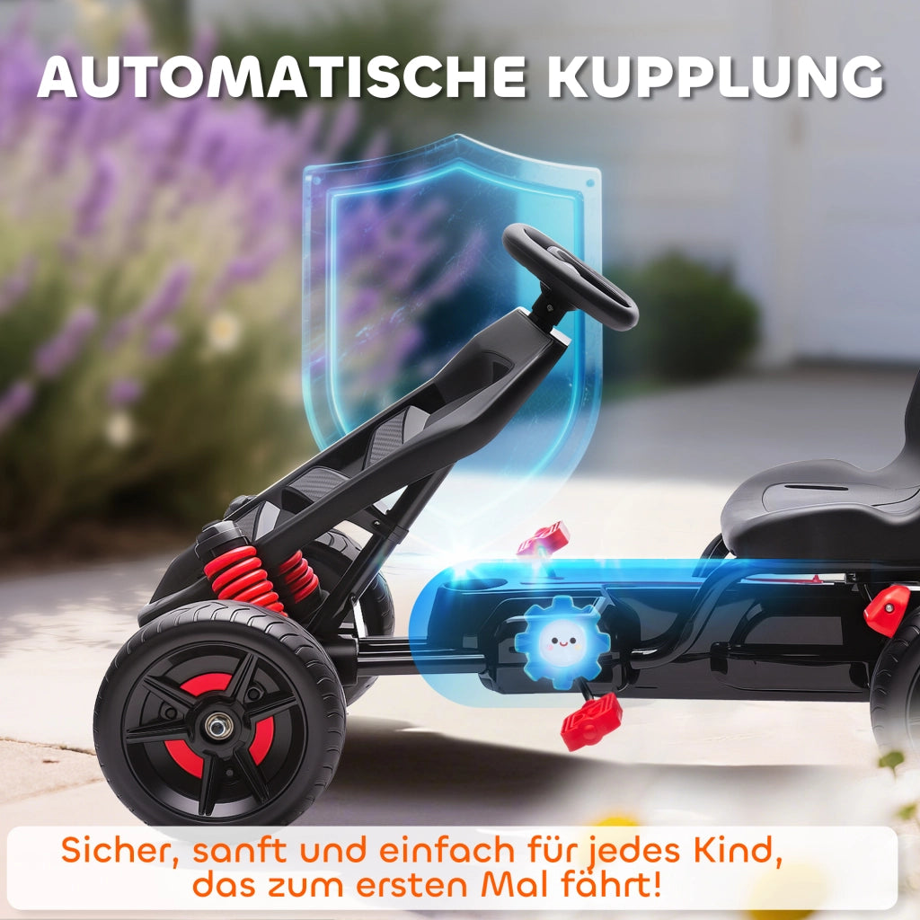 Go-Kart per Bambini con Pedali ¨C zephmum ¨C Rosso, Telaio in Metallo
