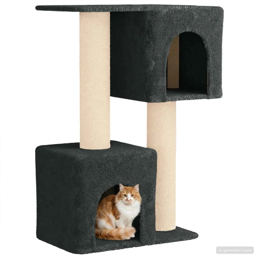 Albero per gatti con pali per graffiare in sisal Grigio Scuro 42033059