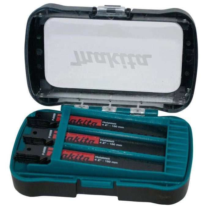 Makita P-81278 Set di Lame per Sega Alternativa 27 Pezzi per Legno Lunghezza 150 mm TPI 4 Spessore Lama 0,9 mm colore Nero Rosso