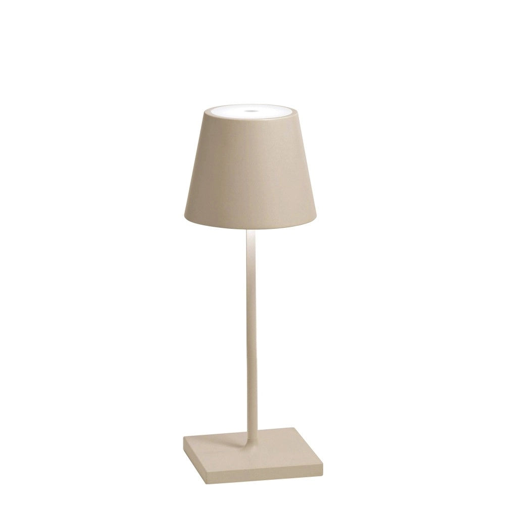 Zafferano Lampada a led da tavolo Poldina Pro Mini Sabbia ricaricabile e dimmerabile con batteria fino a 12 ore