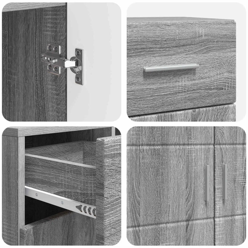 Armadio in Legno con cassetto Grigio Sonoma 88,5 x 30,5 x 73 cm CFW7559350
