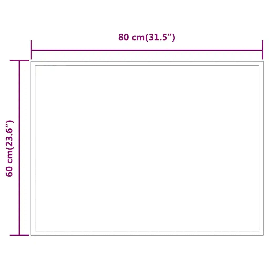 vidaXL Specchio da Bagno con Luci LED 80x60 cm