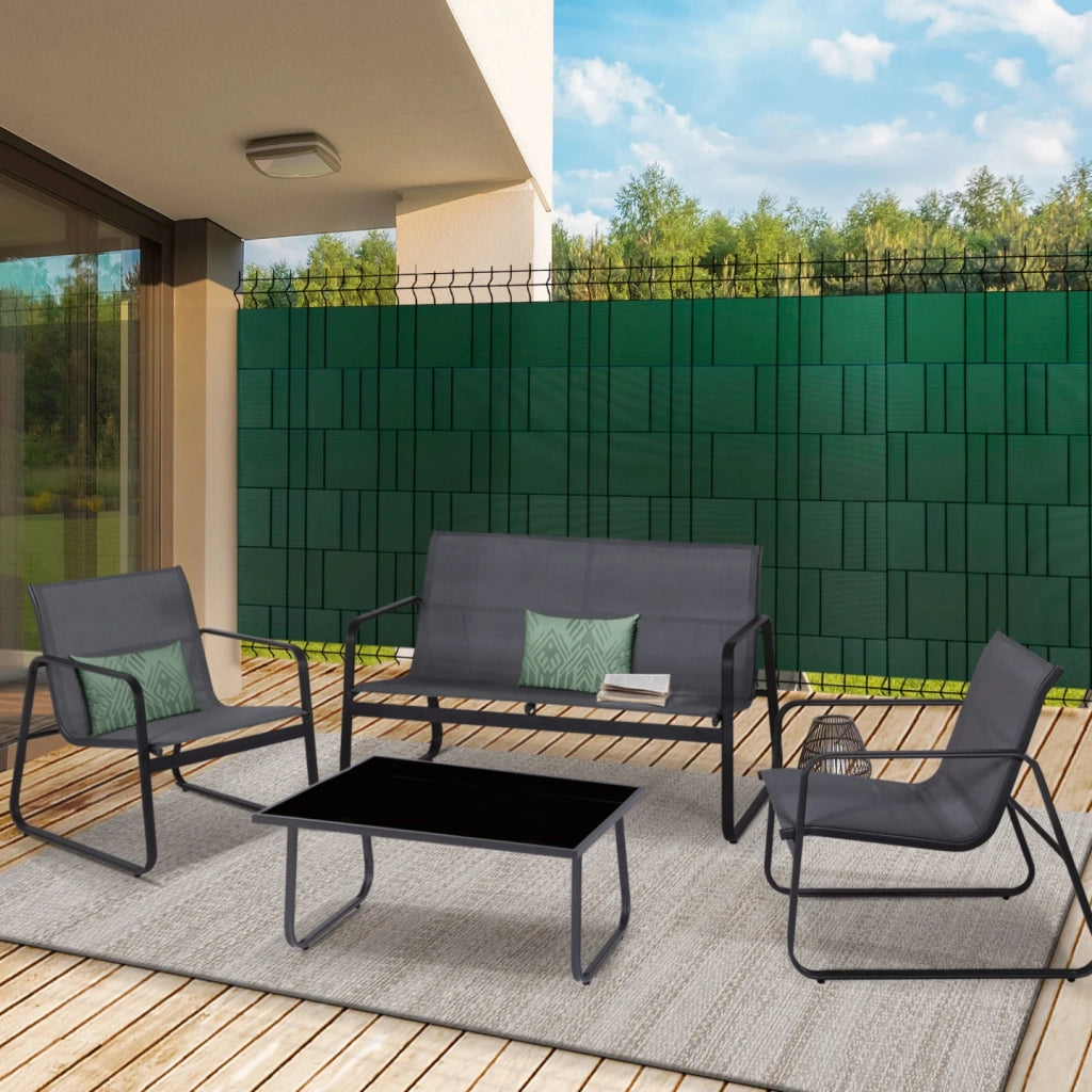 IDMarket - Kit di 35 M di stecche orizzontali in PVC flessibile verde per oscuramento