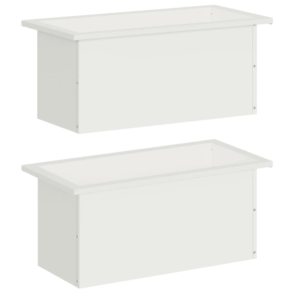 Fioriera da giardino con LED 2 pz Bianco 30 x 60 x 30 cm 8008087