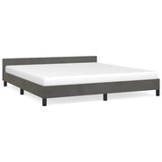 Letto matrimoniale | Letto per adulti | Giroletto senza Materasso Grigio Scuro 180x200 cm Velluto