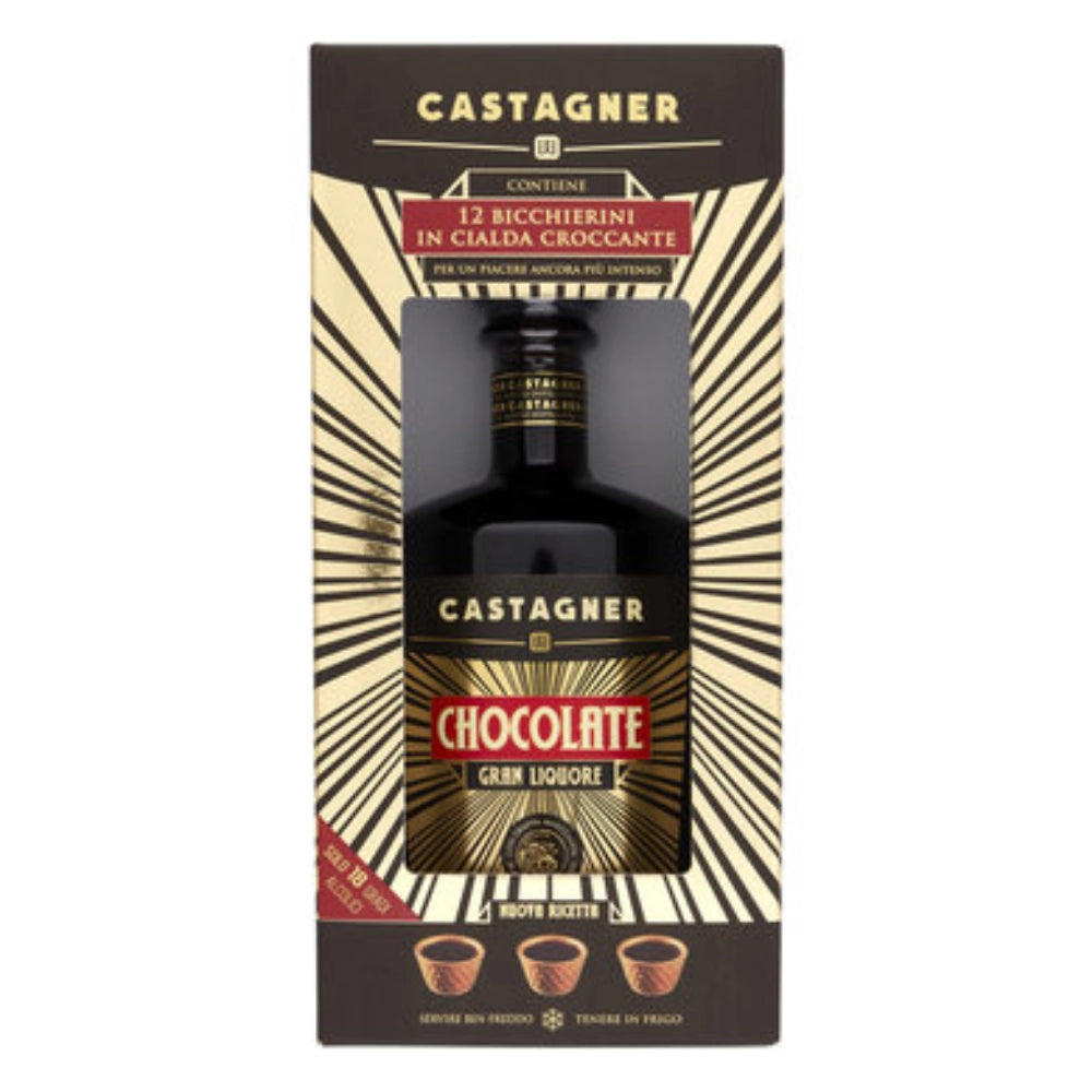 Castagner chocolate gran liquore e 12 bicchierini in cialda 6 bottiglie da 35 cl