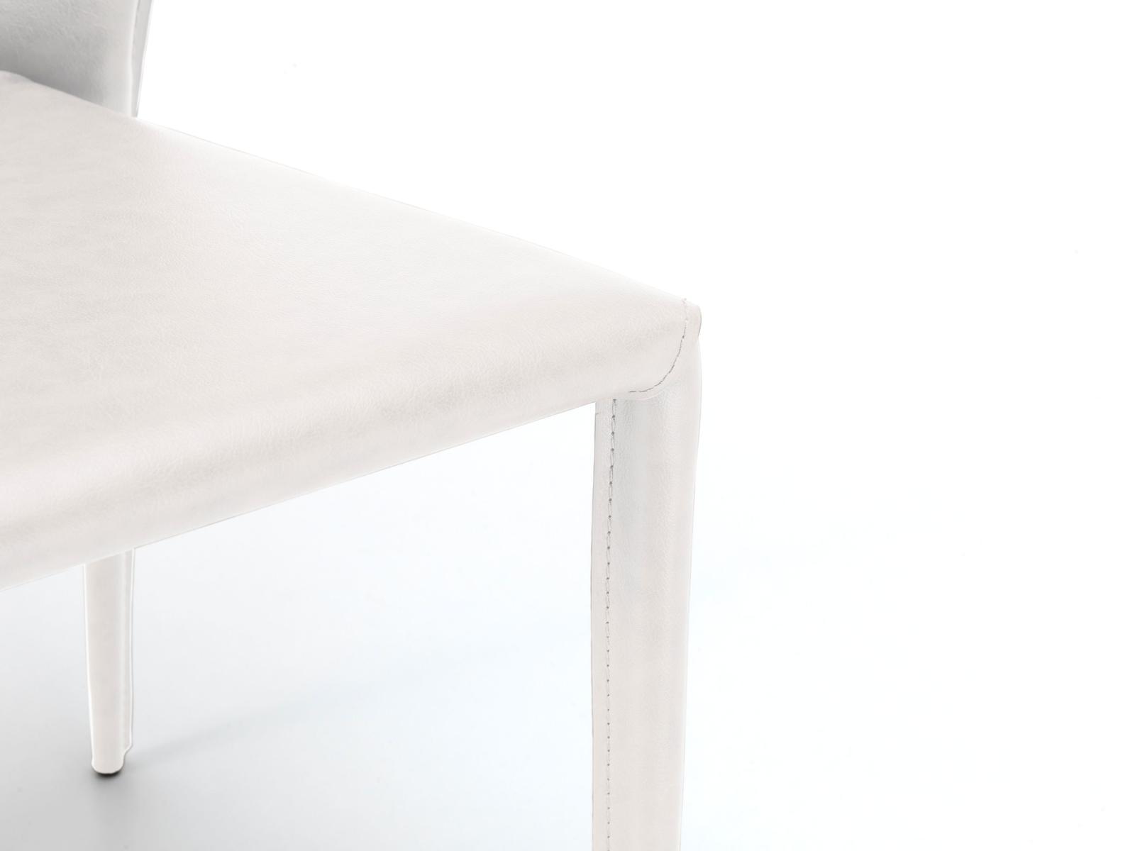 Set 4 Sedie 49x56xH82 cm in Similcuoio Break Bianco