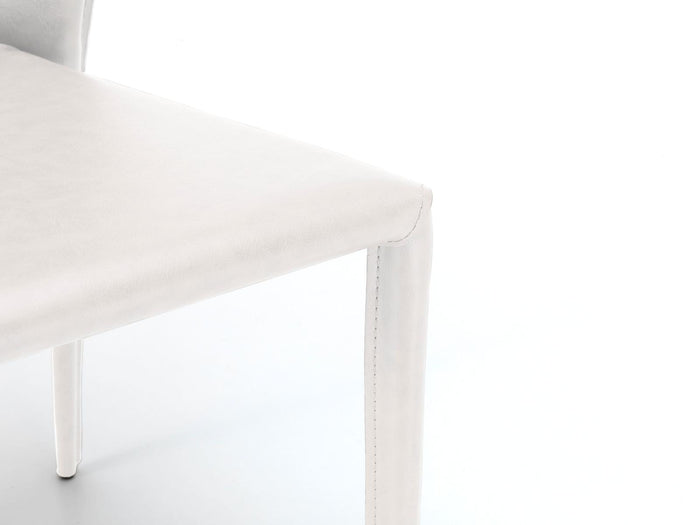 Set 4 Sedie 49x56xH82 cm in Similcuoio Break Bianco