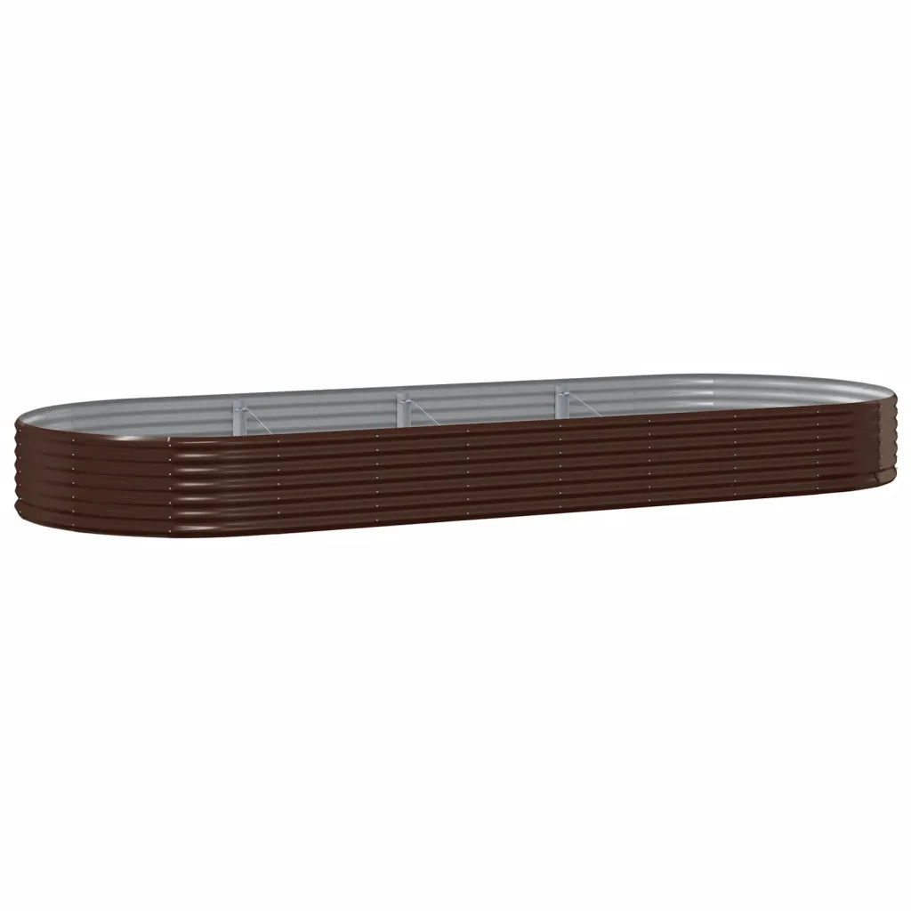 Letto Giardino Acciaio Zincato 373x140x36 cm Marrone 319035