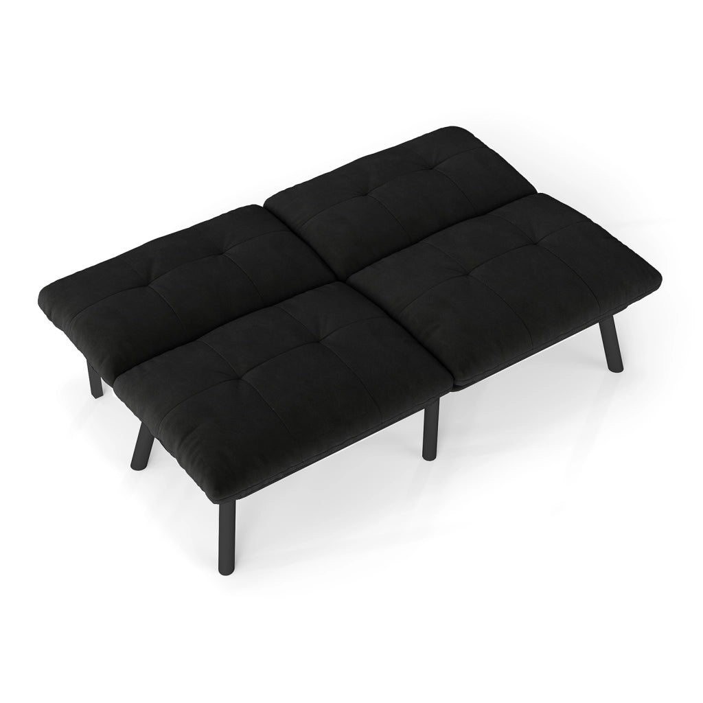DIVANO LETTO pieghevole 87 x 58 x 25 cm Nero in velluto