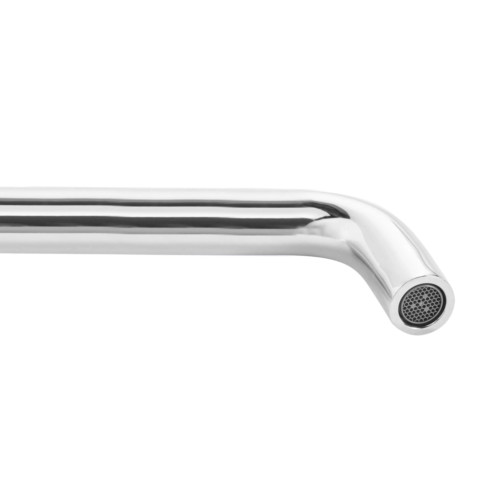 Rubinetto miscelatore per lavabo a parete in ottone argentato monocomando bagno elegante