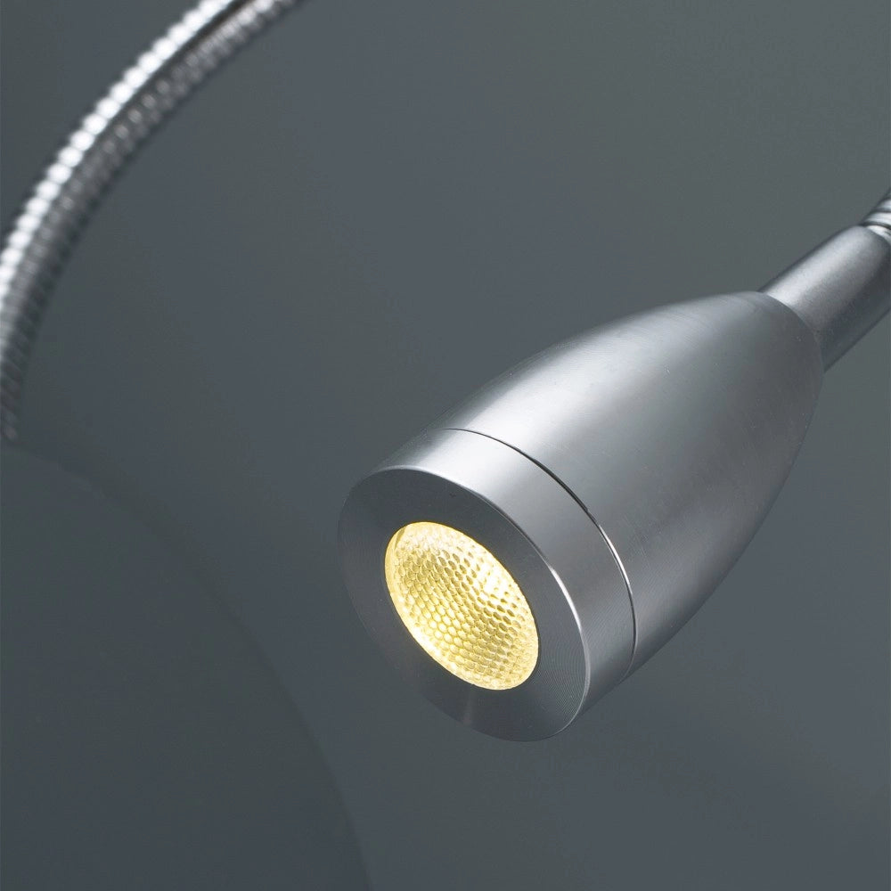 Faro Barcelona - Lampada da parete con braccio Loke Led 3W - Alluminio e Metallo Verniciato, Camera da letto, Luce da lettura - Cromo