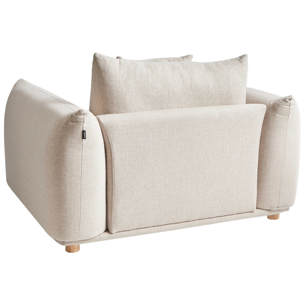 Set di divani in tessuto beige chiaro a 5 posti con cuscini e poltrone Divano da soggiorno