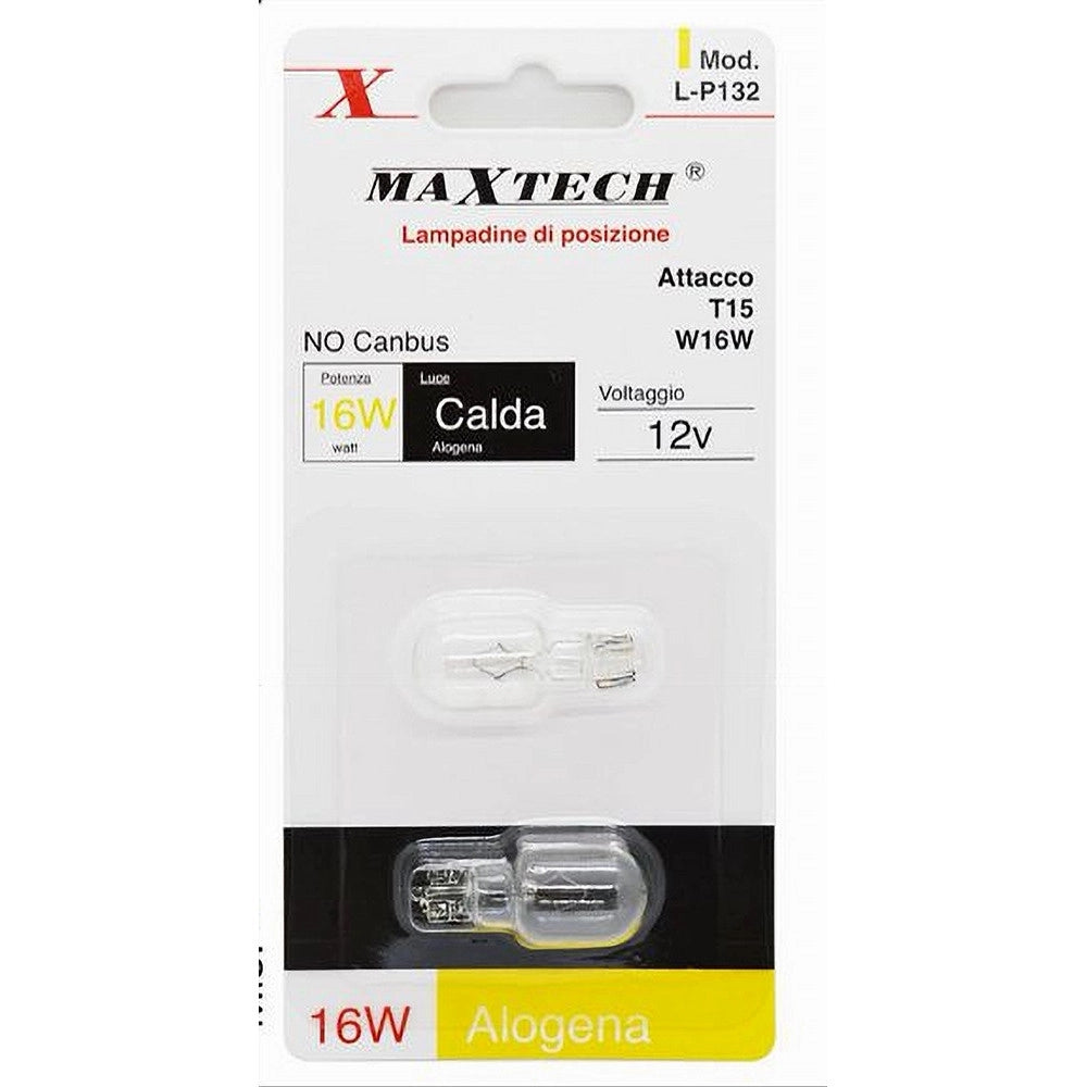 Trade Shop - Lampadine Di Posizione Auto T15 W16w 12v 16w Luce Calda Alogena No Canbus L-p132 -