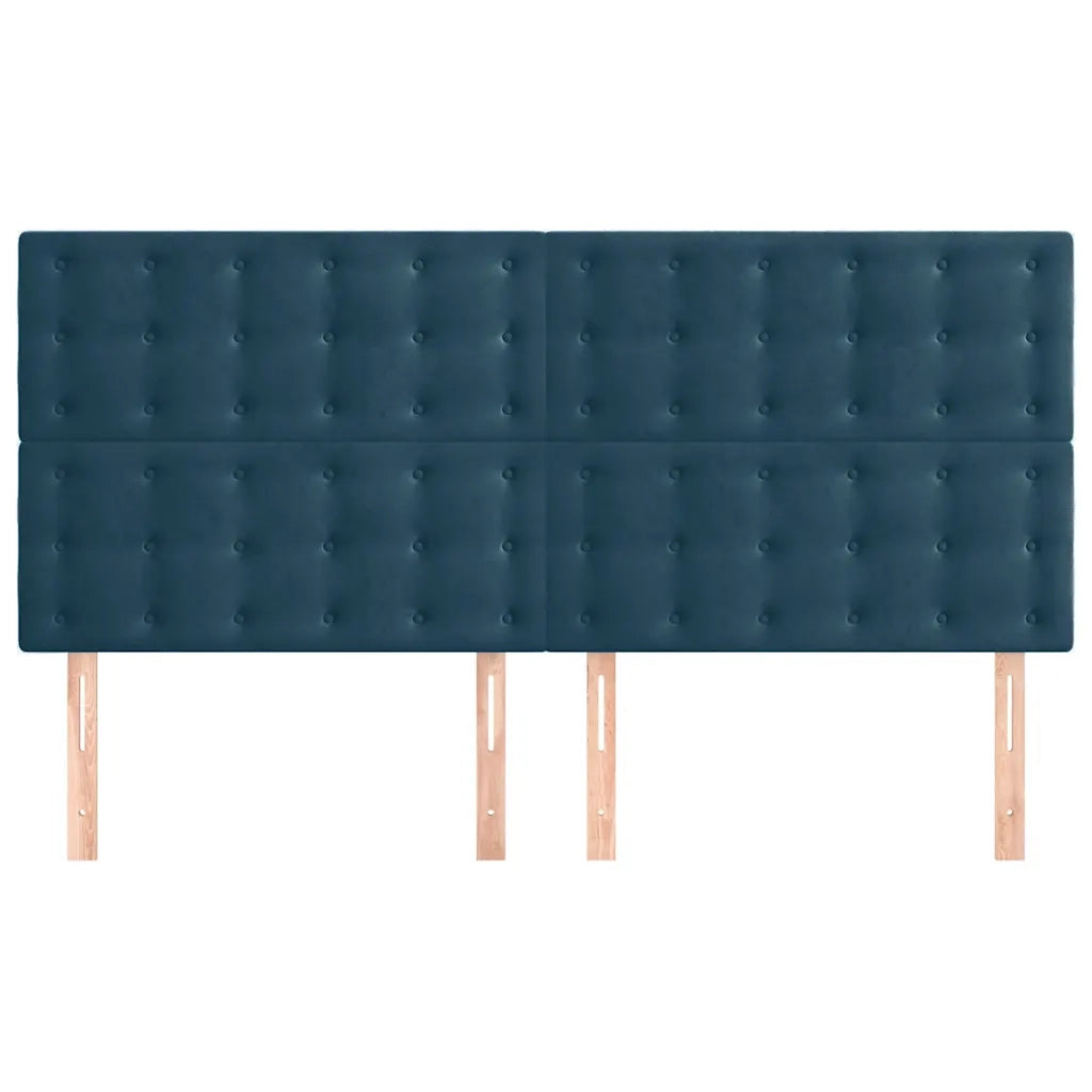 Testiera | Testata Blu Scuro 180x5x118/128 cm Velluto