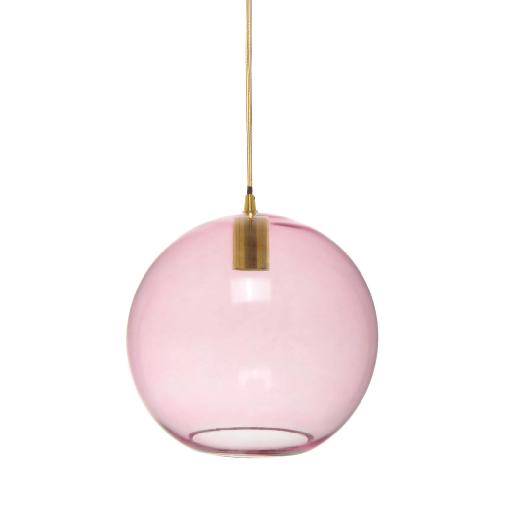Lampada a sospensione Heike 100 in vetro rosa