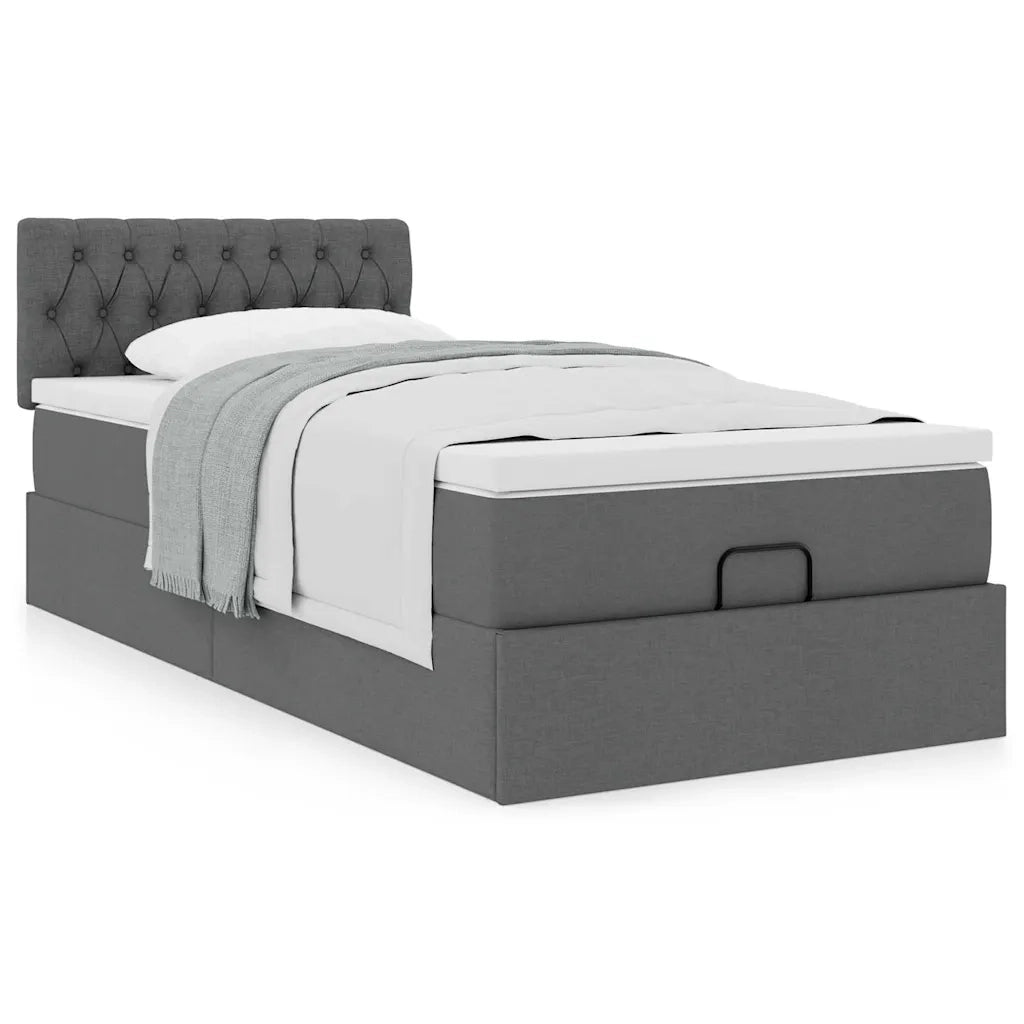 Struttura Letto Pouf con Materasso 90x190 cm in Tessuto 3311505