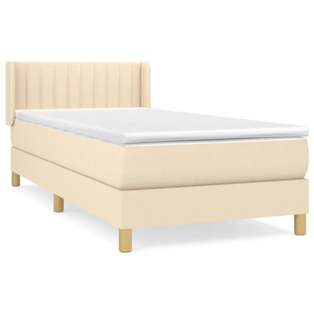 Giroletto a Molle con Materasso Crema 90x190 cm in Tessuto