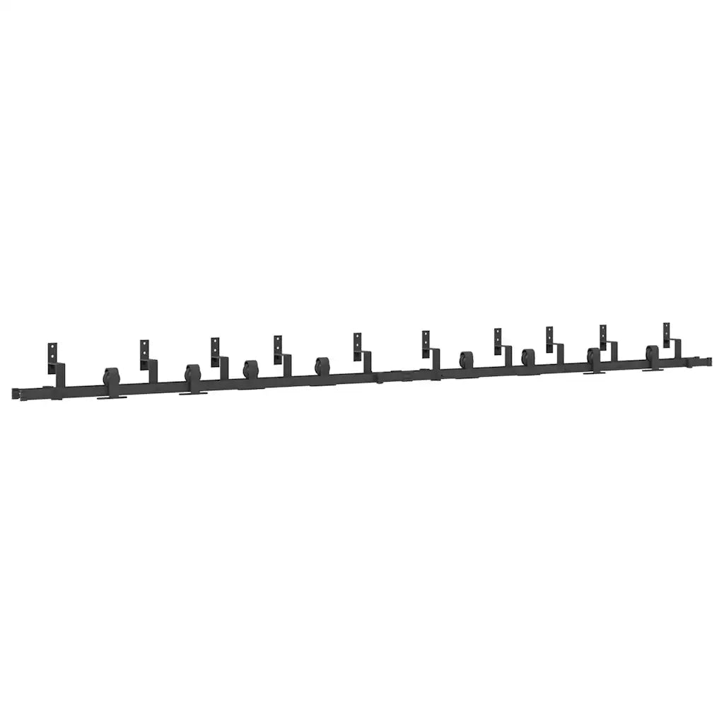 Kit di Binari per Porte Scorrevoli 366 cm Acciaio Nero CFW6097727