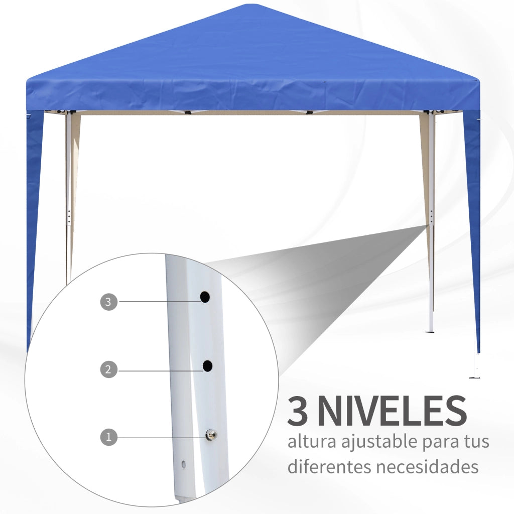 Gazebo Pieghevole 3x3 m ¨C Zephmum ¨C Blu con Toldo Anti-UV e Borsa