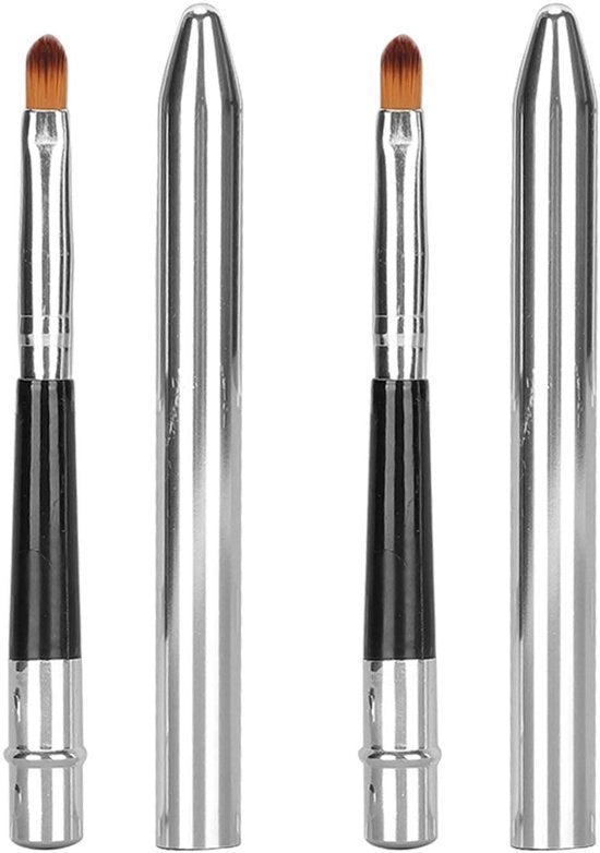 Pennello per labbra in alluminio - tubo retrattile - ergonomico - facile da pulire - compatta - progettazione a chiusura ermetica - pennello per labbra