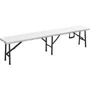 PANCA CATERING DOMUS  HDPE BIANCO/ACCIAIO CM 183X25 H.CM 43