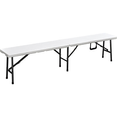 PANCA CATERING DOMUS  HDPE BIANCO/ACCIAIO CM 183X25 H.CM 43