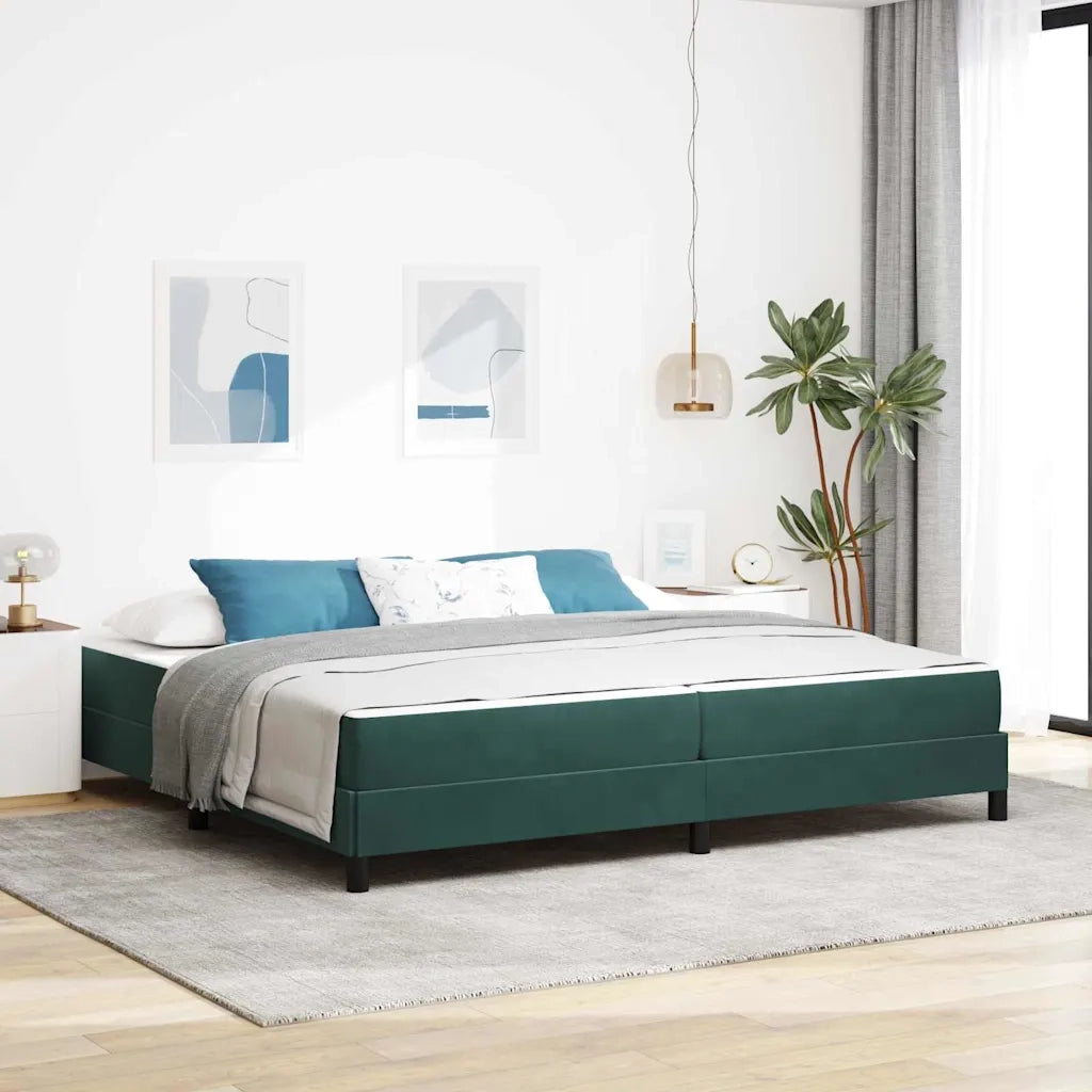 vidaXL Letto box spring con materasso Verde Scuro 200 x 200 cm Velluto