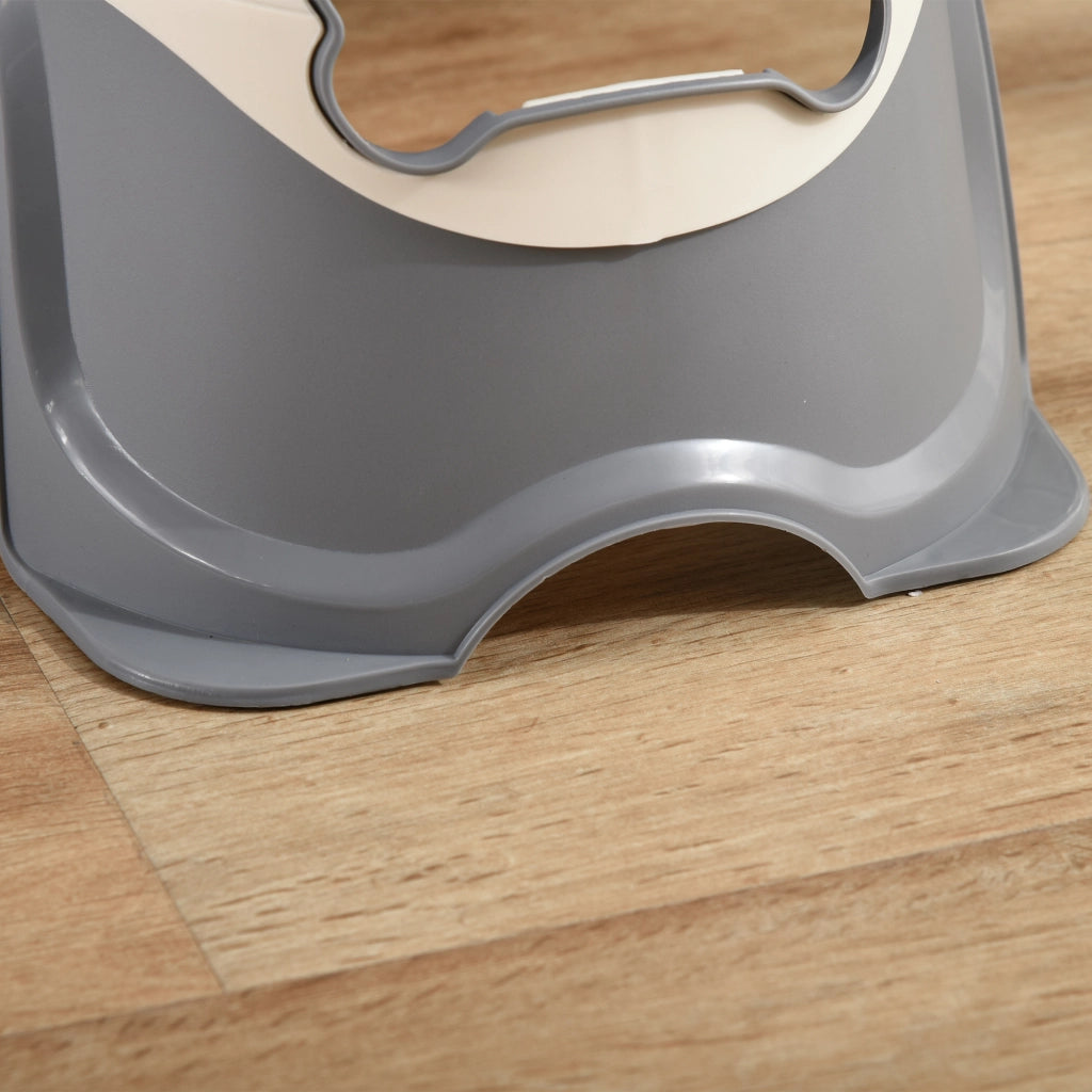 Ciotola per Cani Doppia Rialzata ¨C zephmum ¨C Acciaio Inox e Plastica Bianco Grigio 47x25x20cm