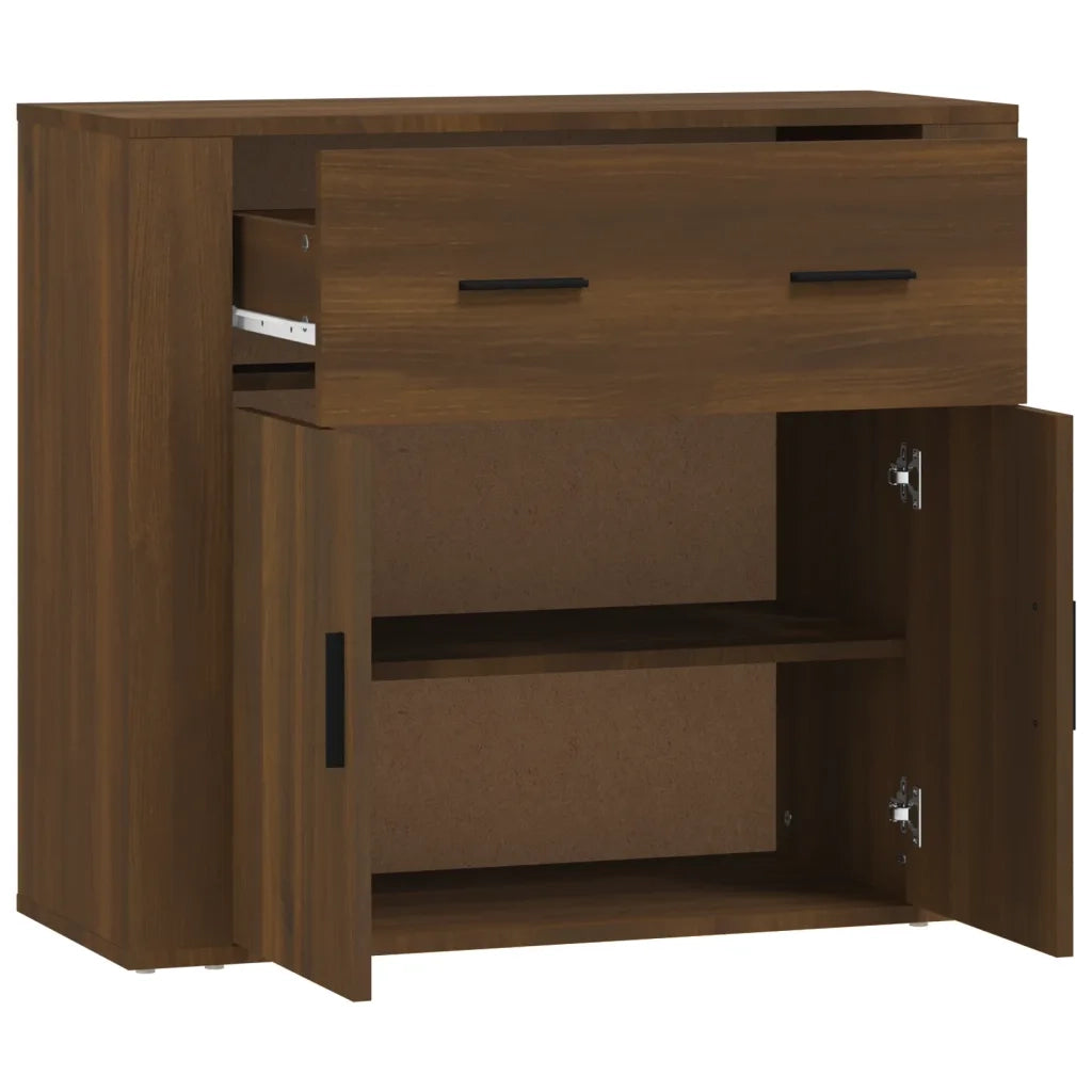 Credenza Rovere Marrone 80x33x70 cm in Legno Multistrato 816575