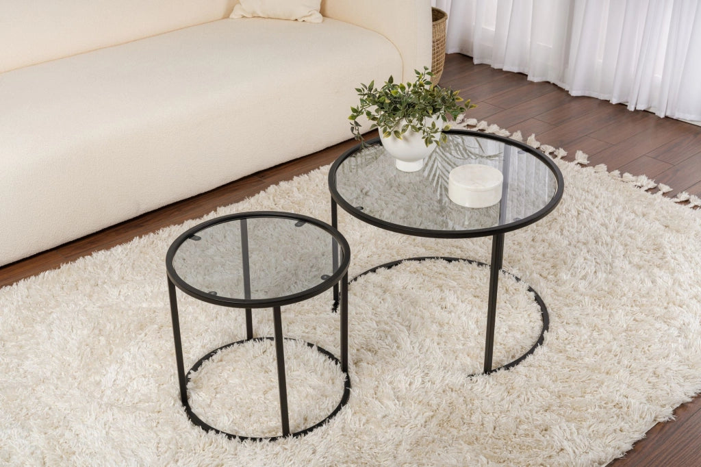 Vetusto, Tavolino da Salotto Modulabile, 42x42x39h cm Nero