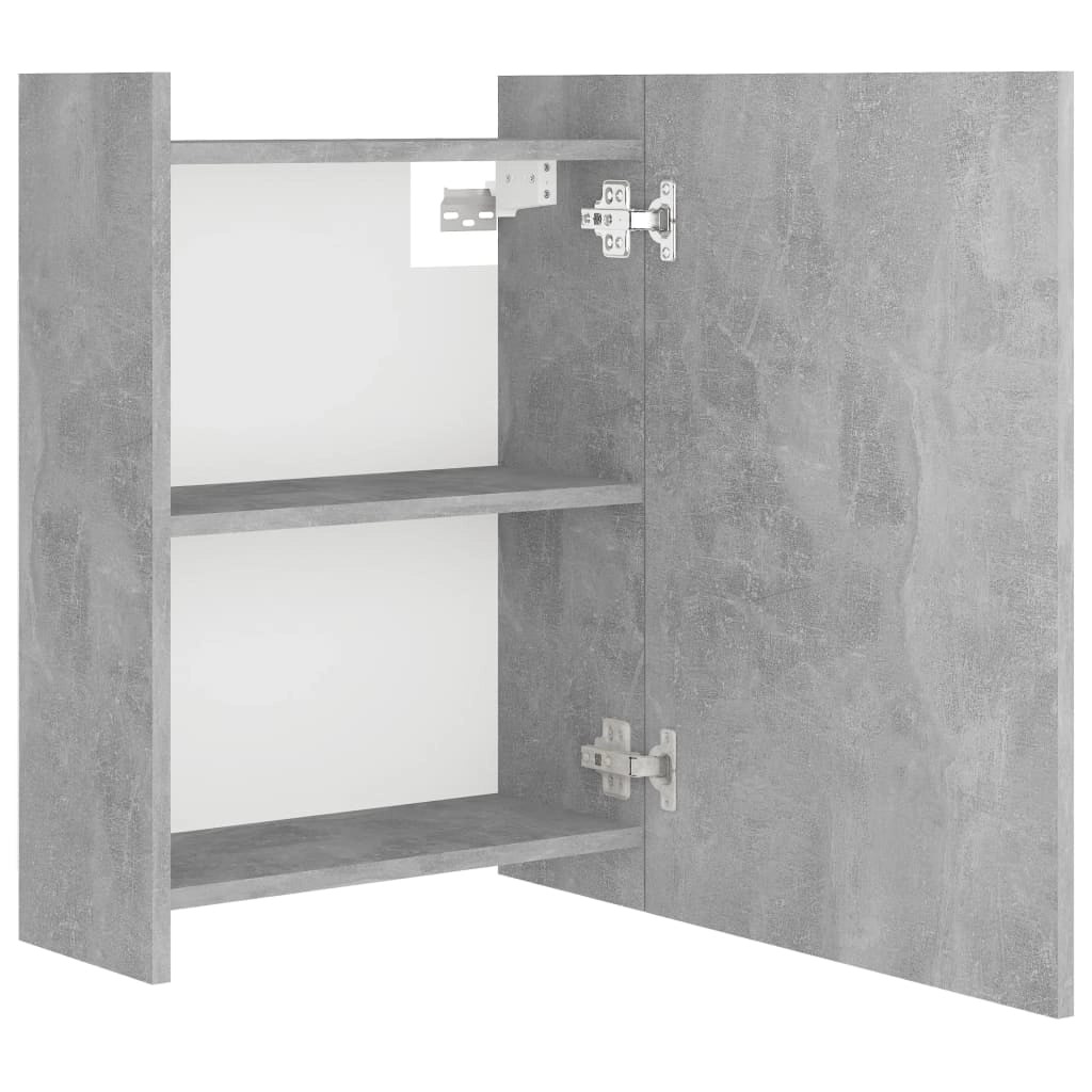 Mobiletto specchio da bagno 62,5 x 20,5 x 64 cm in truciolare grigio 02_0006687