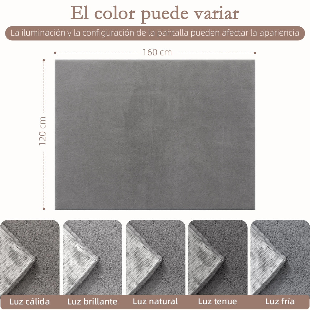 Tappeto Moderno ¨C zephmum ¨C Grigio Chiaro 120x160 cm Pelo Lungo Lavabile